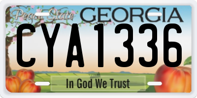 GA license plate CYA1336