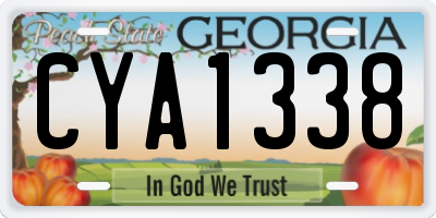 GA license plate CYA1338