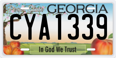 GA license plate CYA1339
