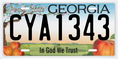 GA license plate CYA1343
