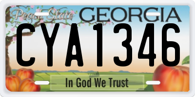GA license plate CYA1346