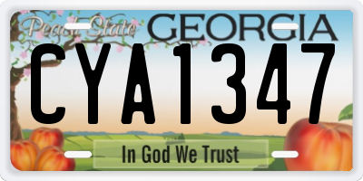 GA license plate CYA1347