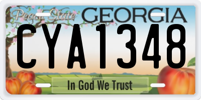 GA license plate CYA1348