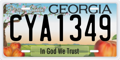 GA license plate CYA1349