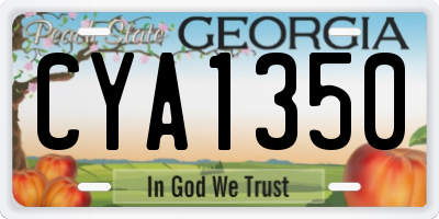 GA license plate CYA1350