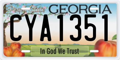 GA license plate CYA1351