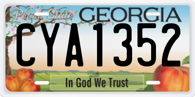 GA license plate CYA1352