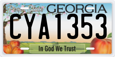 GA license plate CYA1353