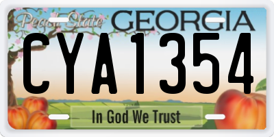 GA license plate CYA1354