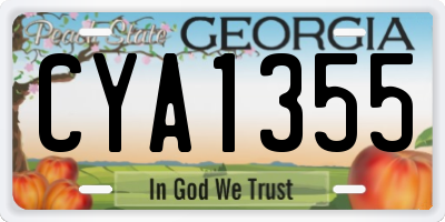 GA license plate CYA1355
