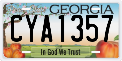 GA license plate CYA1357