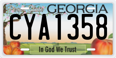 GA license plate CYA1358