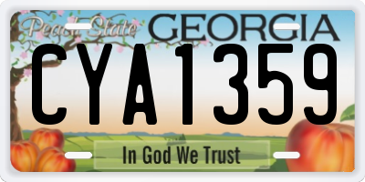 GA license plate CYA1359