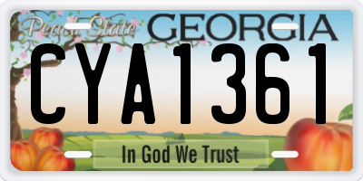 GA license plate CYA1361