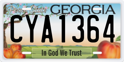 GA license plate CYA1364