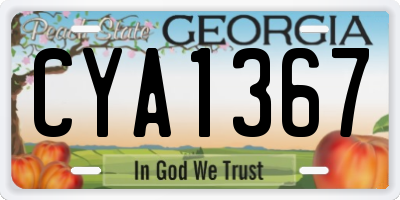 GA license plate CYA1367