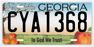GA license plate CYA1368
