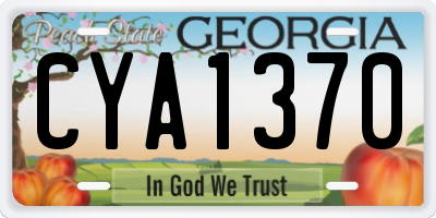 GA license plate CYA1370