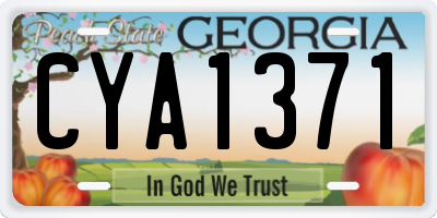 GA license plate CYA1371