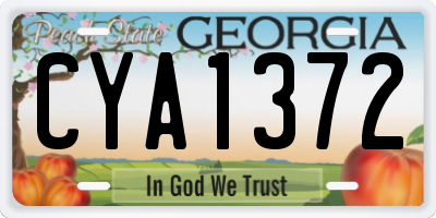 GA license plate CYA1372