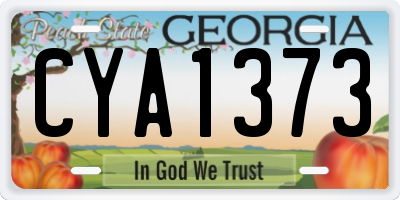 GA license plate CYA1373