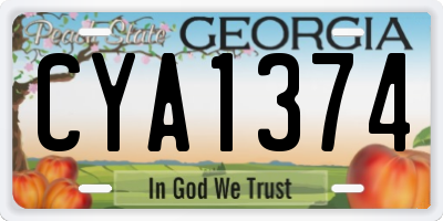 GA license plate CYA1374