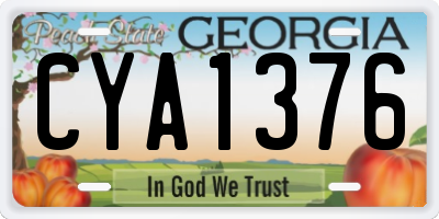 GA license plate CYA1376