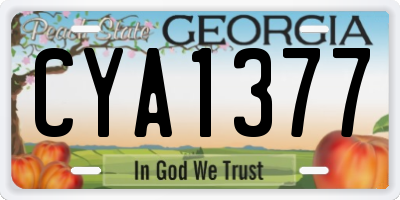 GA license plate CYA1377
