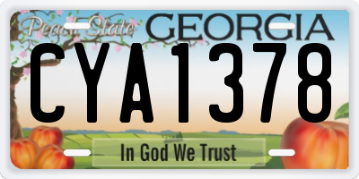 GA license plate CYA1378