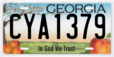 GA license plate CYA1379