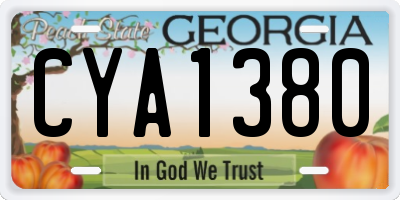 GA license plate CYA1380
