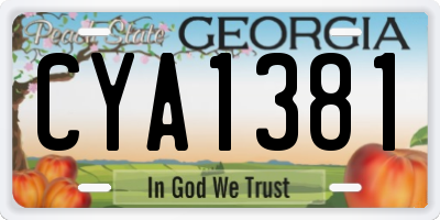 GA license plate CYA1381
