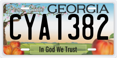 GA license plate CYA1382
