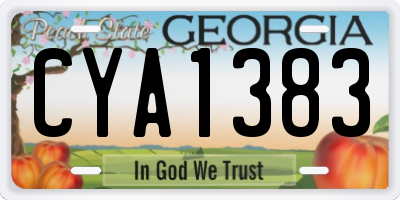 GA license plate CYA1383