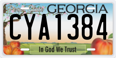 GA license plate CYA1384