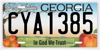 GA license plate CYA1385