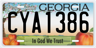 GA license plate CYA1386