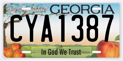 GA license plate CYA1387