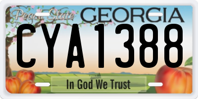 GA license plate CYA1388