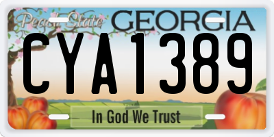 GA license plate CYA1389