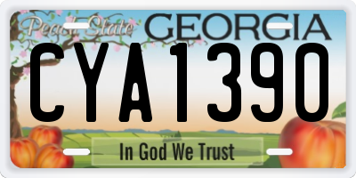 GA license plate CYA1390