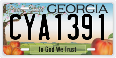 GA license plate CYA1391