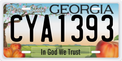 GA license plate CYA1393
