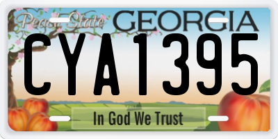 GA license plate CYA1395