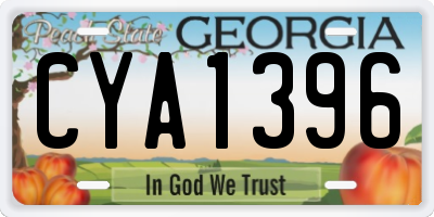 GA license plate CYA1396