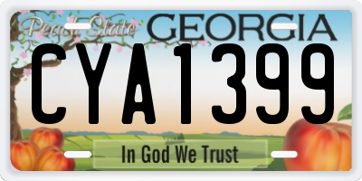 GA license plate CYA1399