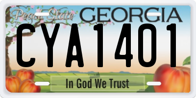 GA license plate CYA1401