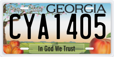 GA license plate CYA1405