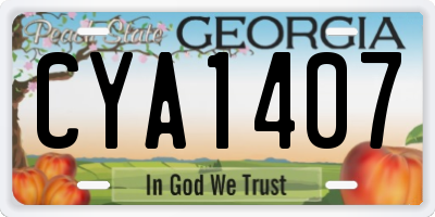 GA license plate CYA1407