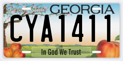 GA license plate CYA1411